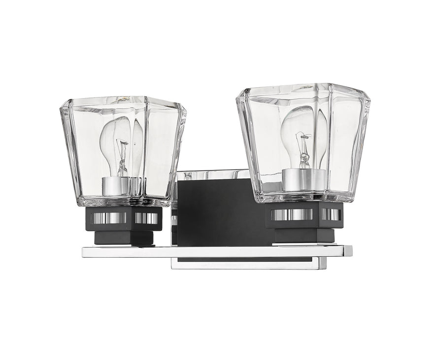 Z-Lite 474-2V-CH-MB Two Light Vanity, Chrome + Matte Black