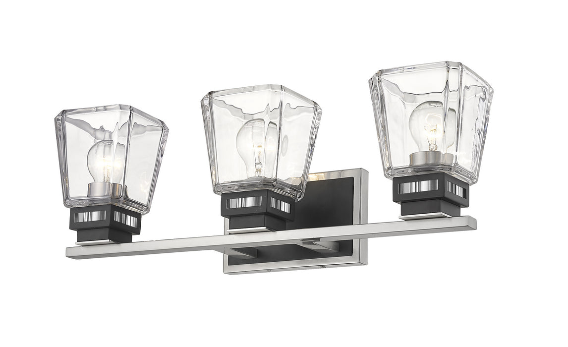 Z-Lite 474-3V-BN-MB Three Light Vanity, Brushed Nickel / Matte Black