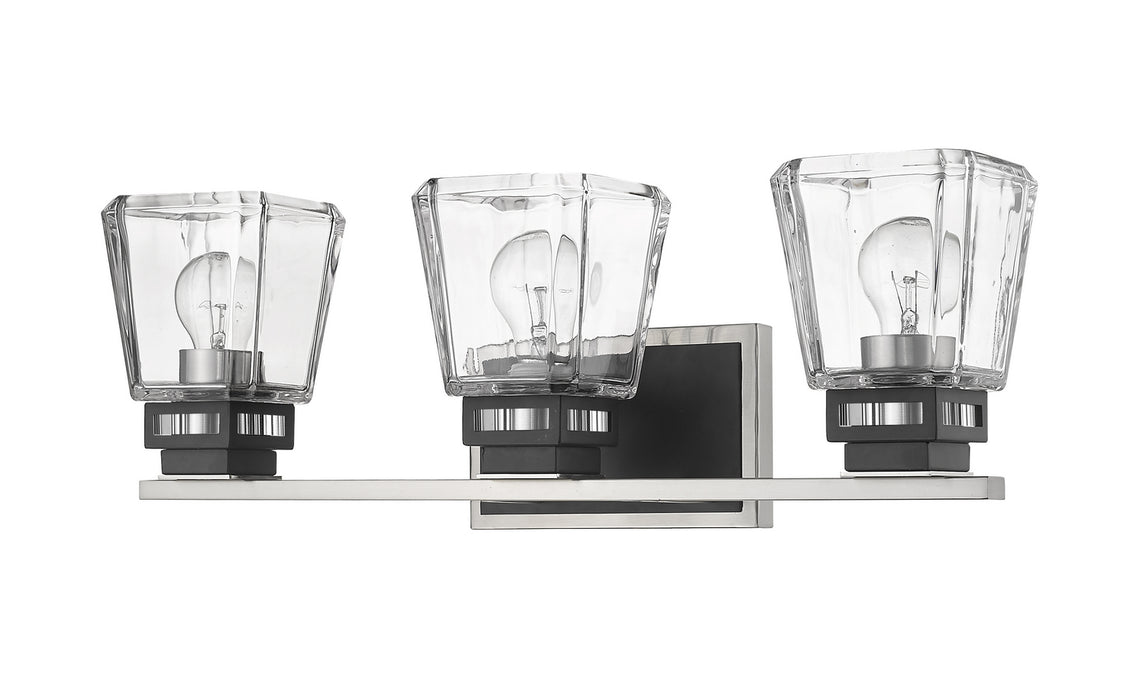 Z-Lite 474-3V-BN-MB Three Light Vanity, Brushed Nickel / Matte Black