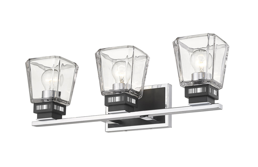 Z-Lite 474-3V-CH-MB Three Light Vanity, Chrome / Matte Black