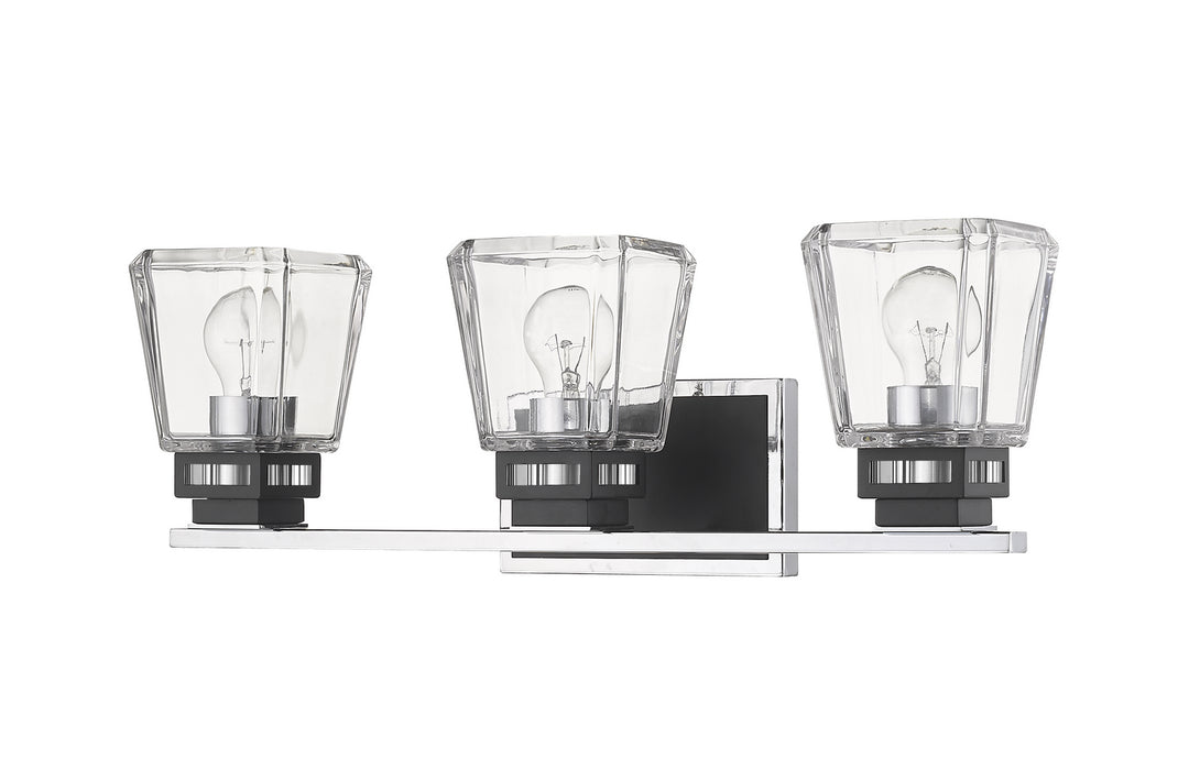 Z-Lite 474-3V-CH-MB Three Light Vanity, Chrome / Matte Black