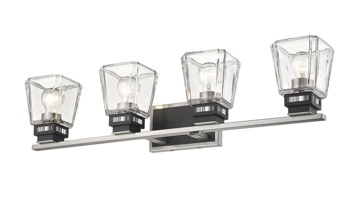 Z-Lite 474-4V-BN-MB Four Light Vanity, Brushed Nickel + Matte Black