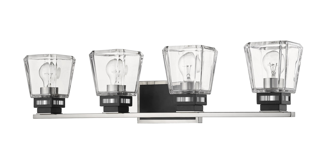 Z-Lite 474-4V-BN-MB Four Light Vanity, Brushed Nickel + Matte Black
