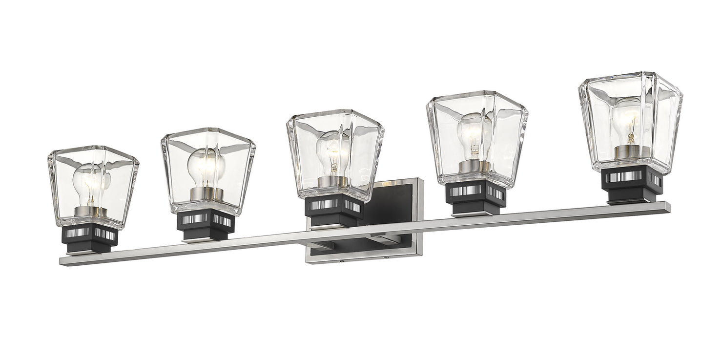 Z-Lite 474-5V-BN-MB Five Light Vanity, Brushed Nickel / Matte Black