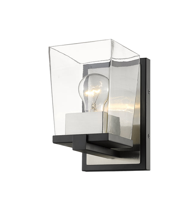Z-Lite 475-1S-MB-BN One Light Wall Sconce, Matte Black + Brushed Nickel