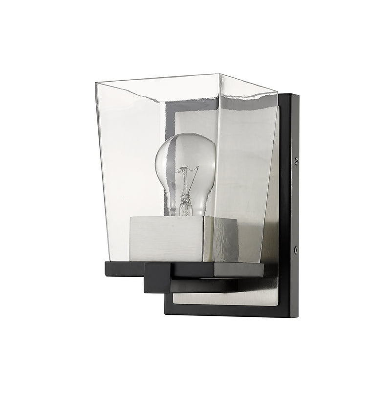 Z-Lite 475-1S-MB-BN One Light Wall Sconce, Matte Black + Brushed Nickel