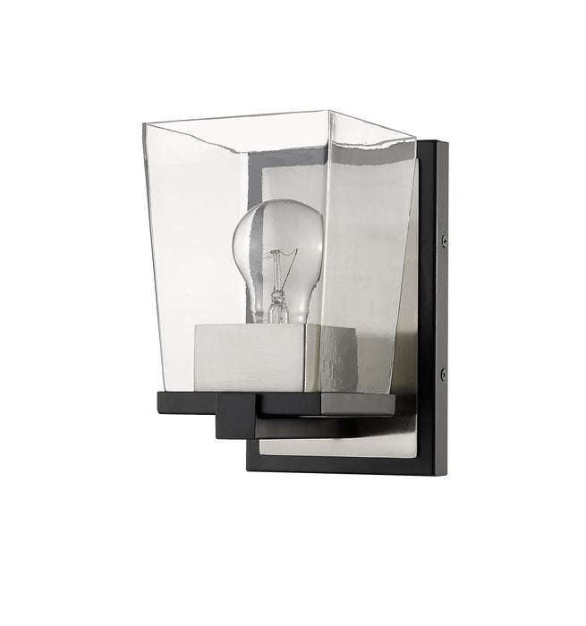 Z-Lite 475-1S-MB-BN One Light Wall Sconce, Matte Black + Brushed Nickel