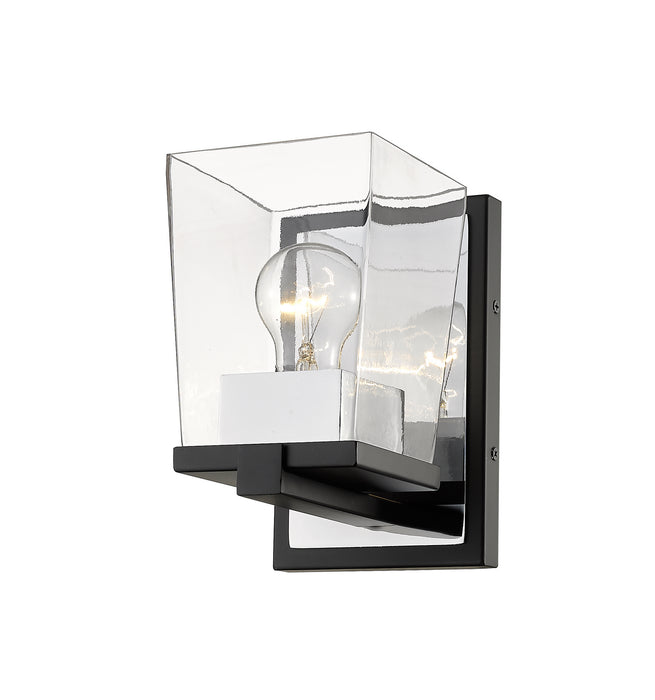 Z-Lite 475-1S-MB-CH One Light Wall Sconce, Matte Black + Chrome
