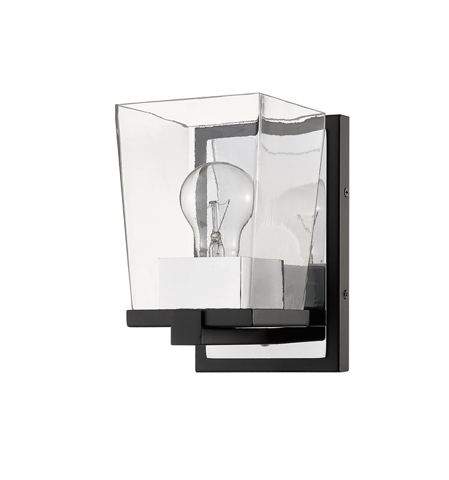 Z-Lite 475-1S-MB-CH One Light Wall Sconce, Matte Black + Chrome