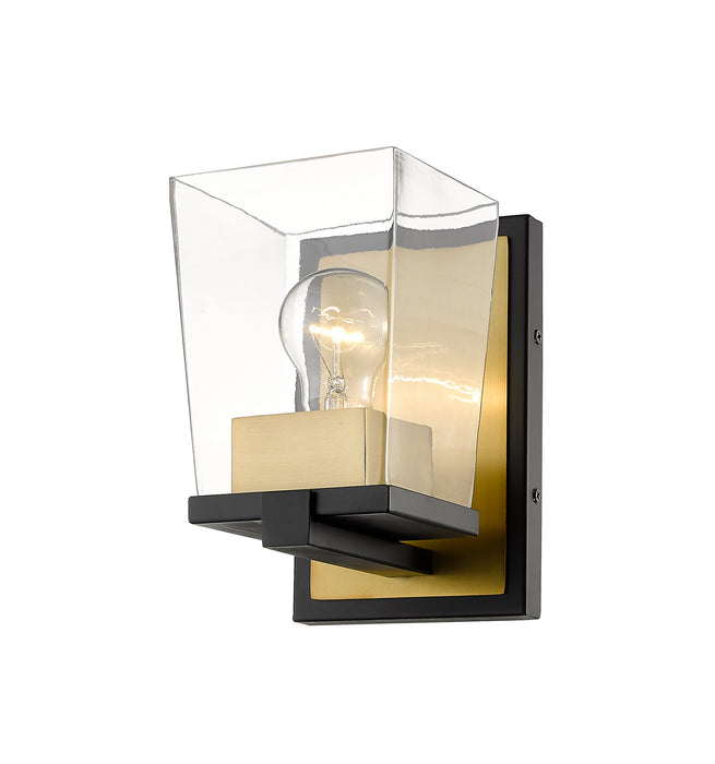 Z-Lite 475-1S-MB-OBR One Light Wall Sconce, Matte Black + Olde Brass