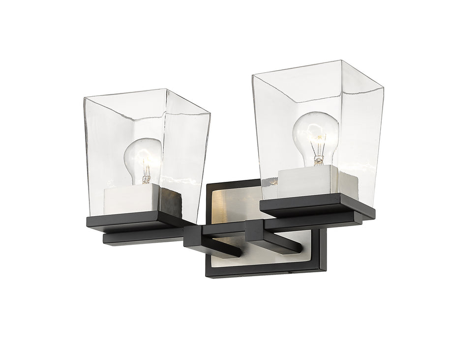 Z-Lite 475-2V-MB-BN Two Light Vanity, Matte Black + Brushed Nickel