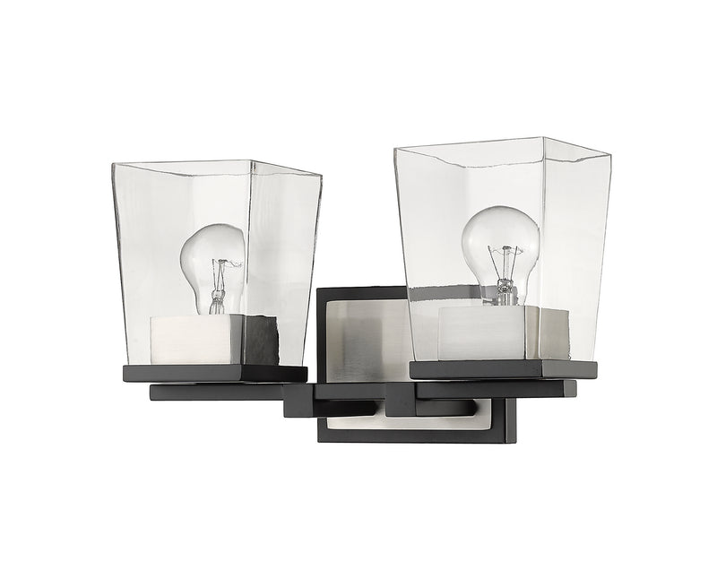 Z-Lite 475-2V-MB-BN Two Light Vanity, Matte Black + Brushed Nickel