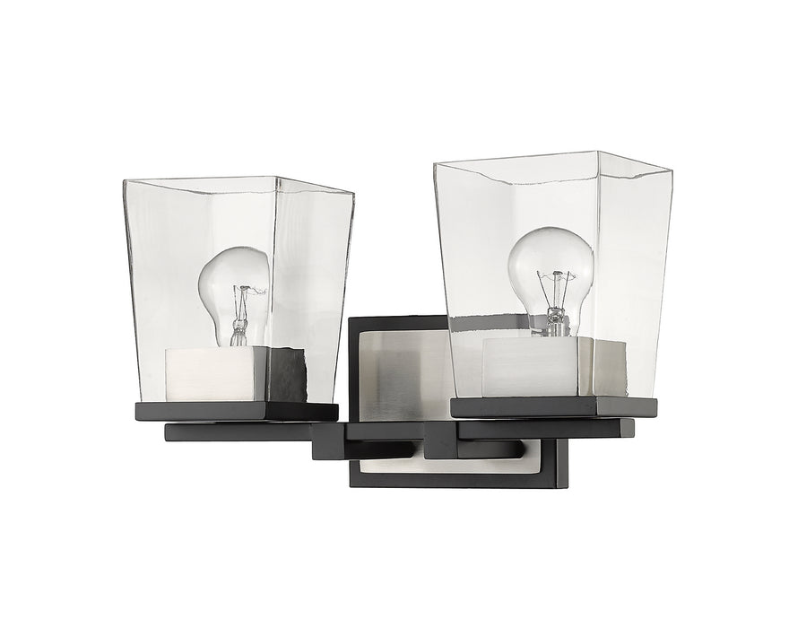 Z-Lite 475-2V-MB-BN Two Light Vanity, Matte Black + Brushed Nickel