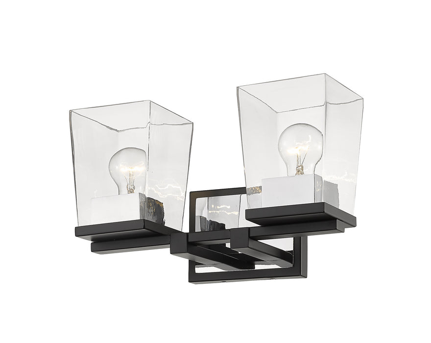 Z-Lite 475-2V-MB-CH Two Light Vanity, Matte Black + Chrome