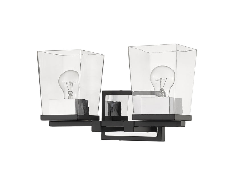 Z-Lite 475-2V-MB-CH Two Light Vanity, Matte Black + Chrome