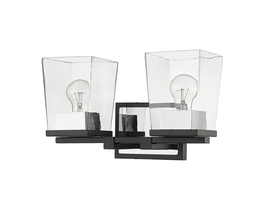 Z-Lite 475-2V-MB-CH Two Light Vanity, Matte Black + Chrome