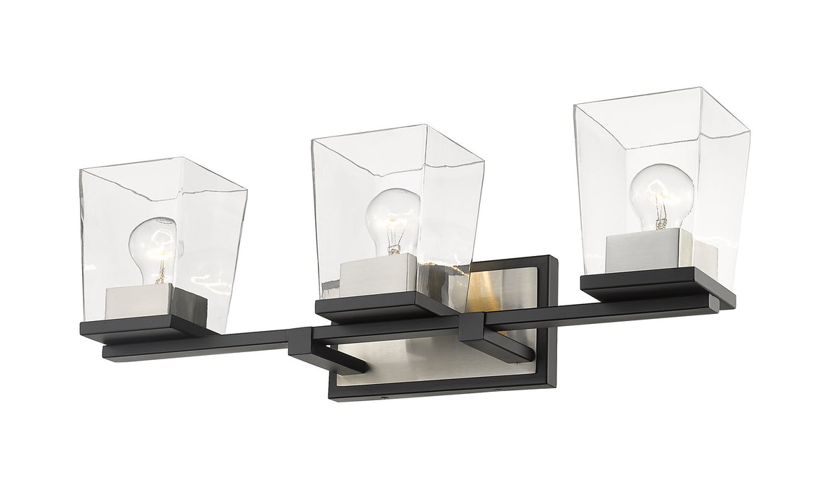 Z-Lite 475-3V-MB-BN Three Light Vanity, Matte Black + Brushed Nickel