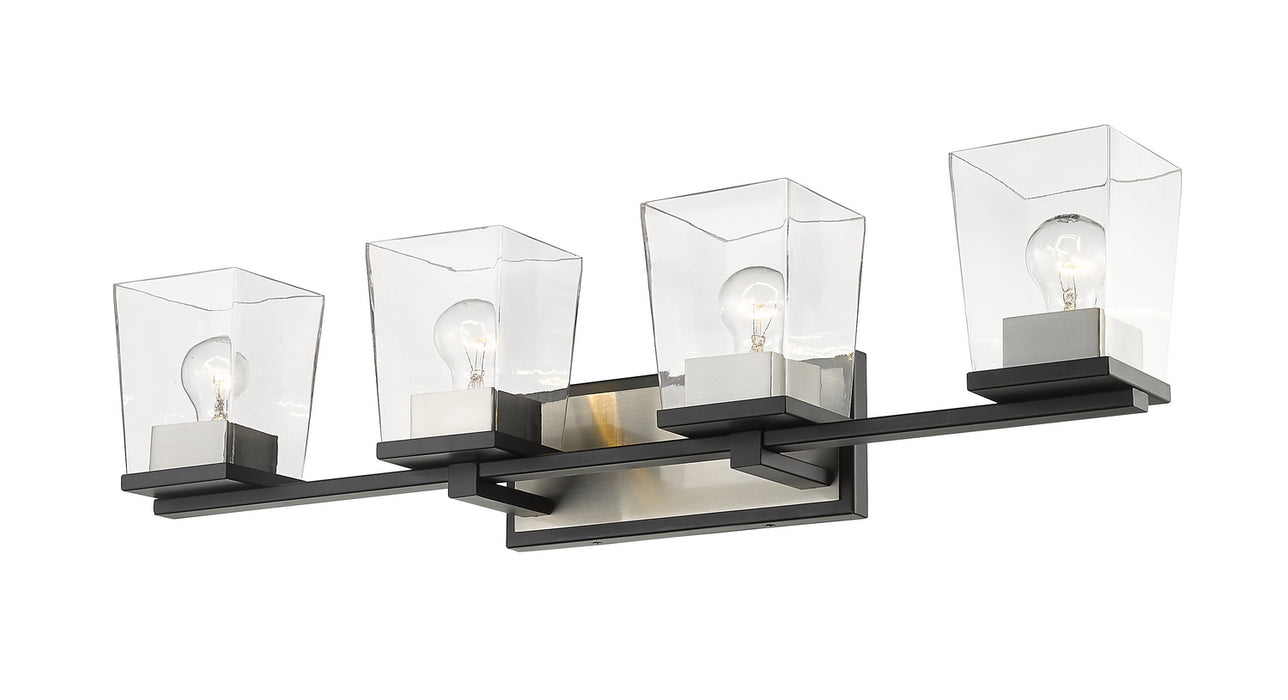 Z-Lite 475-4V-MB-BN Four Light Vanity, Matte Black + Brushed Nickel