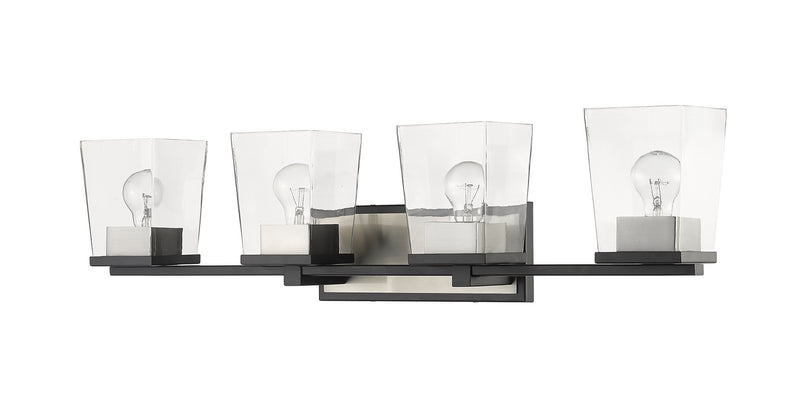 Z-Lite 475-4V-MB-BN Four Light Vanity, Matte Black + Brushed Nickel