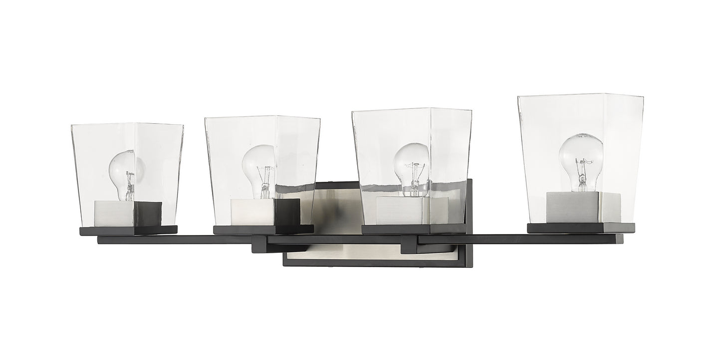 Z-Lite 475-4V-MB-BN Four Light Vanity, Matte Black + Brushed Nickel