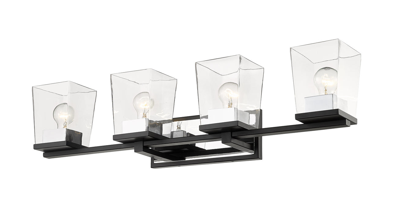 Z-Lite 475-4V-MB-CH Four Light Vanity, Matte Black + Chrome