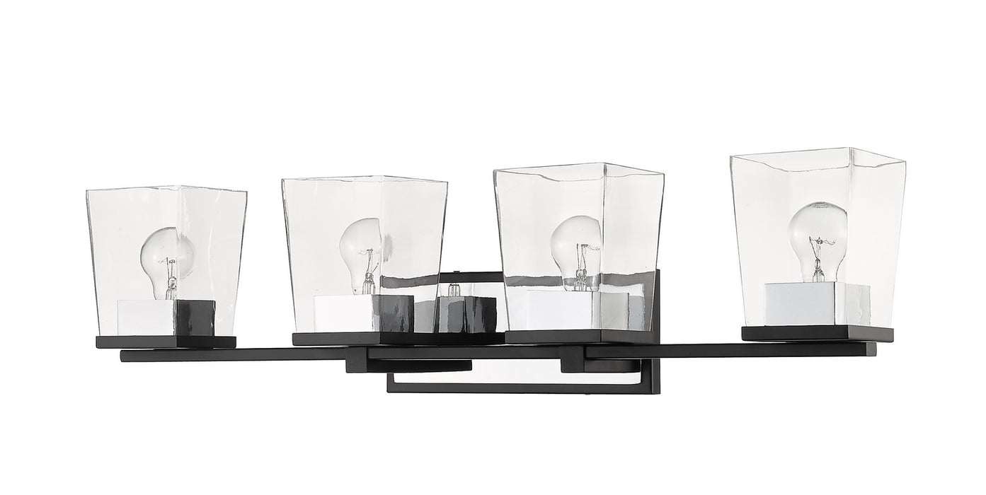Z-Lite 475-4V-MB-CH Four Light Vanity, Matte Black + Chrome