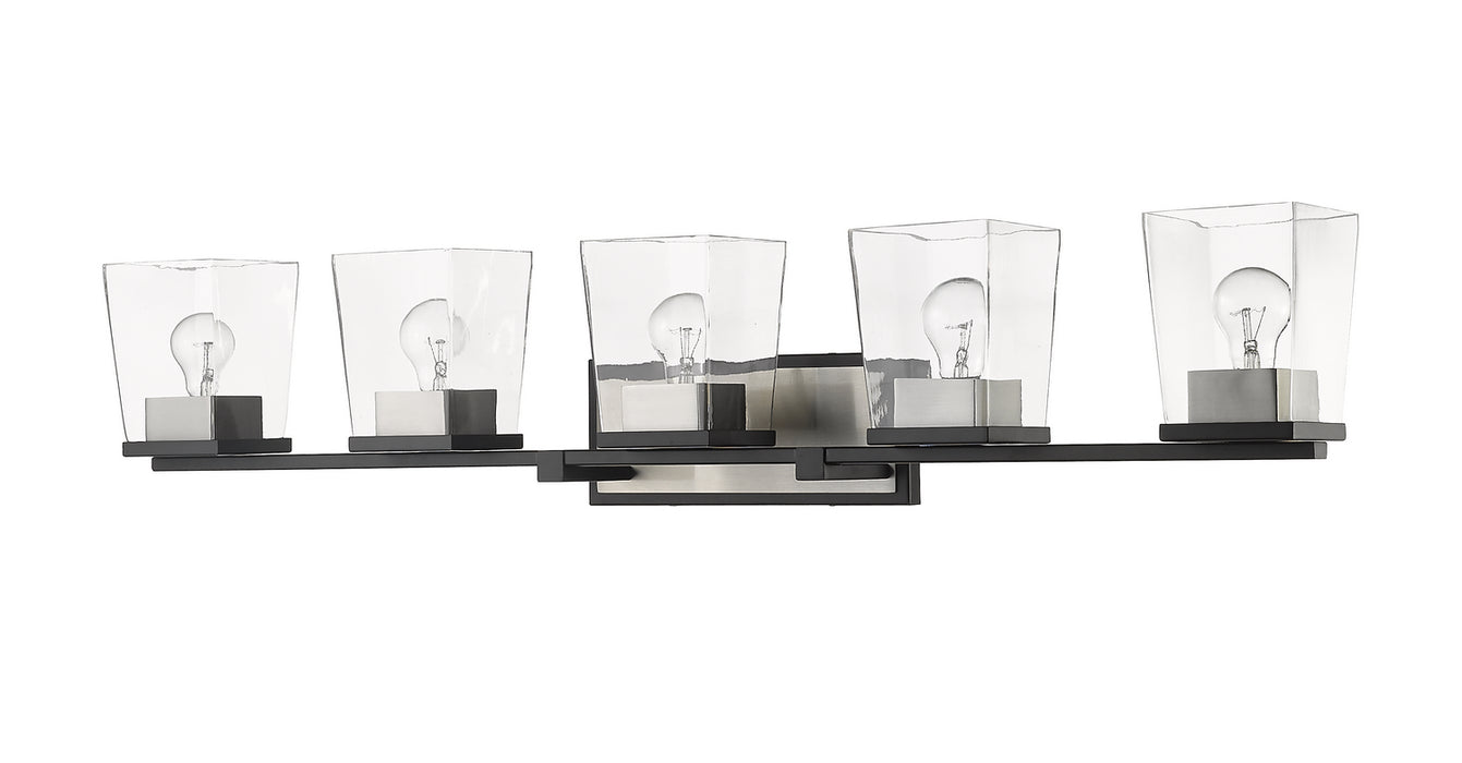 Z-Lite 475-5V-MB-BN Five Light Vanity, Matte Black + Brushed Nickel