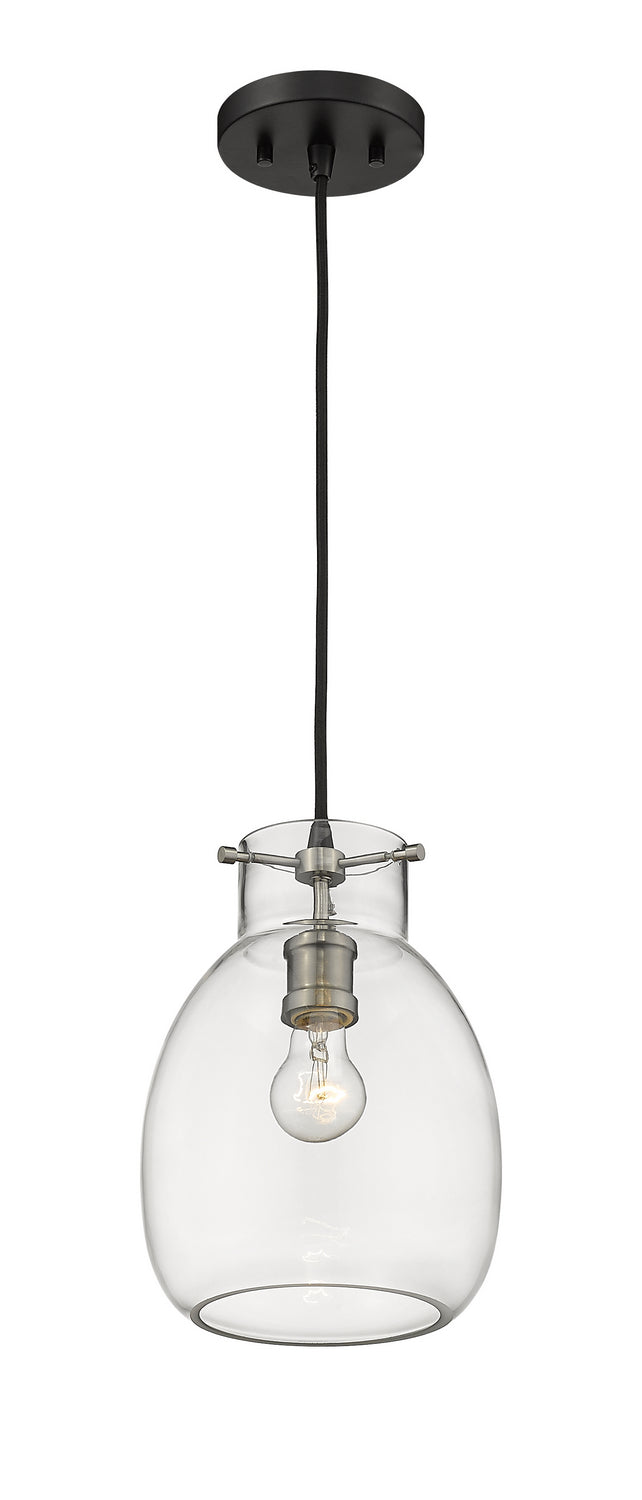 Z-Lite 476MP-MB-BN One Light Pendant, Matte Black + Brushed Nickel