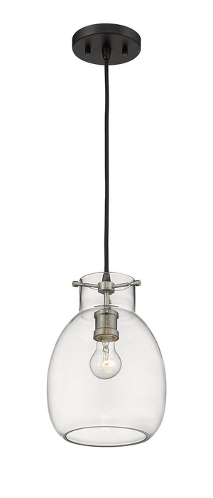 Z-Lite 476MP-MB-BN One Light Pendant, Matte Black + Brushed Nickel