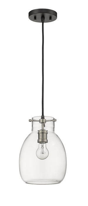 Z-Lite 476MP-MB-BN One Light Pendant, Matte Black + Brushed Nickel