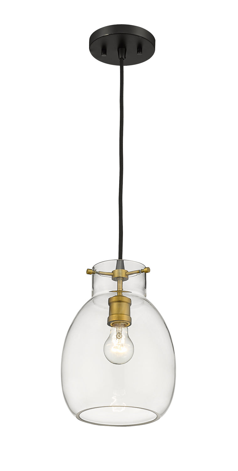Z-Lite 476MP-MB-OBR One Light Pendant, Matte Black + Olde Brass