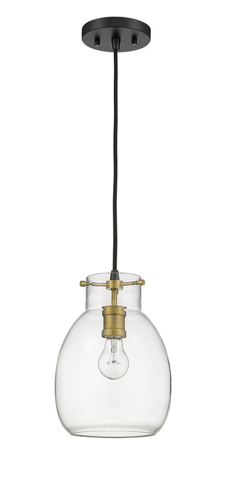 Z-Lite 476MP-MB-OBR One Light Pendant, Matte Black + Olde Brass