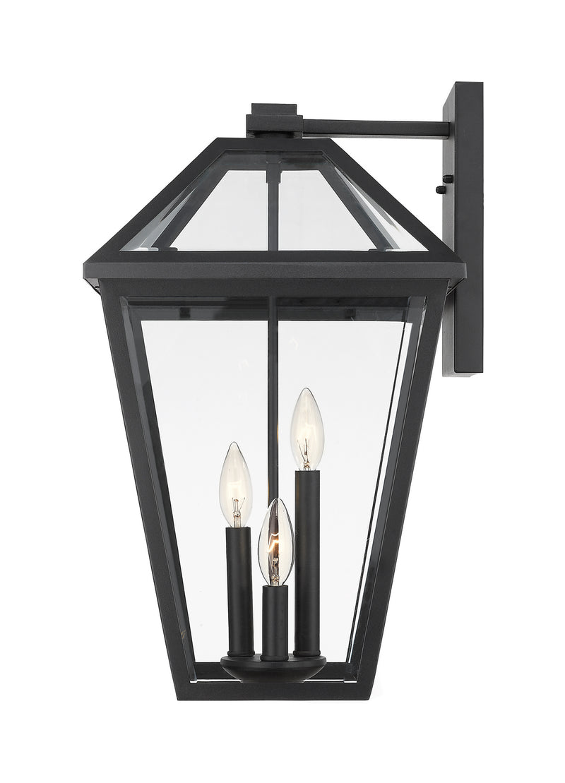 Z-Lite 579B-BK Three Light Outdoor Wall Light, Black