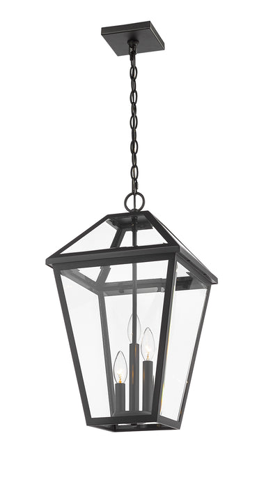 Z-Lite 579CHXL-BK Three Light Outdoor Chain Mount Ceiling Fixture, Black