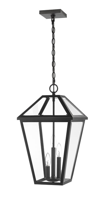 Z-Lite 579CHXL-BK Three Light Outdoor Chain Mount Ceiling Fixture, Black