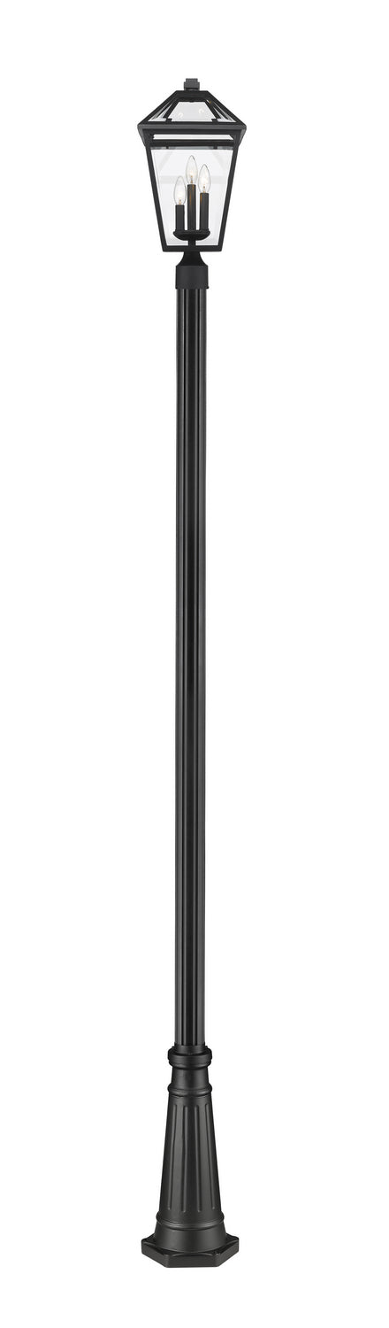 Z-Lite 579PHBR-519P-BK Three Light Outdoor Post Mounted Fixture, Black