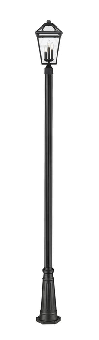 Z-Lite 579PHBR-519P-BK Three Light Outdoor Post Mounted Fixture, Black