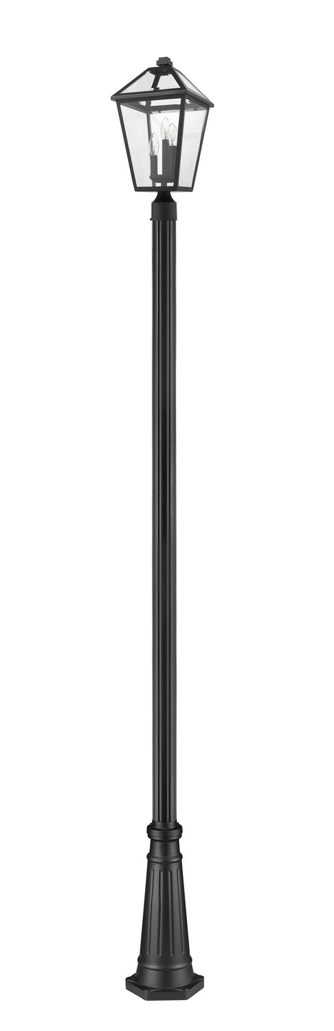 Z-Lite 579PHBR-519P-BK Three Light Outdoor Post Mounted Fixture, Black