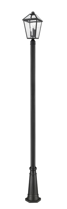Z-Lite 579PHBR-519P-BK Three Light Outdoor Post Mounted Fixture, Black