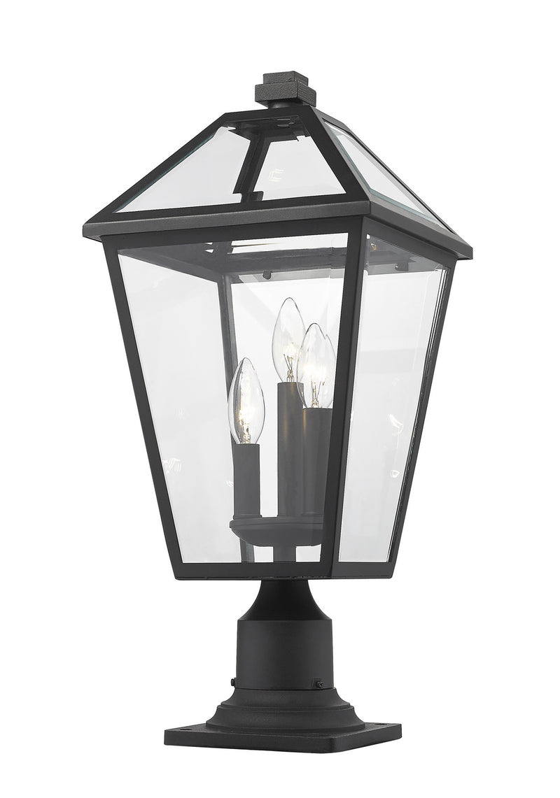 Z-Lite 579PHBR-533PM-BK Three Light Outdoor Pier Mounted Fixture, Black