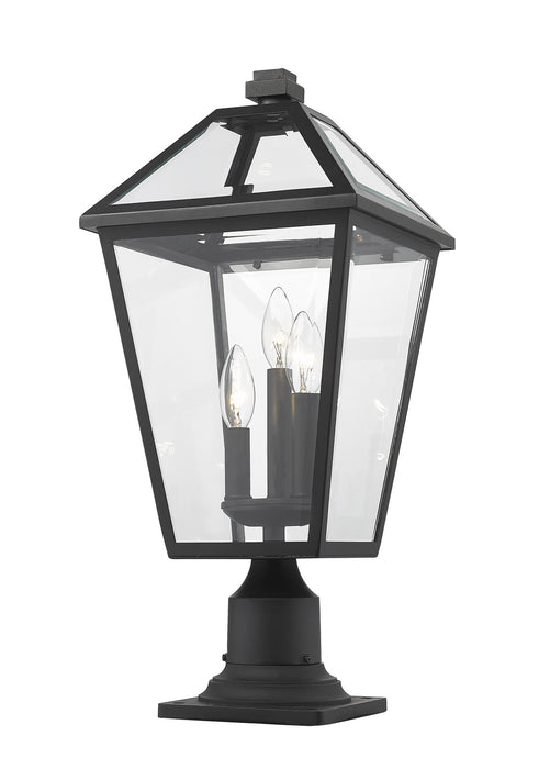 Z-Lite 579PHBR-533PM-BK Three Light Outdoor Pier Mounted Fixture, Black