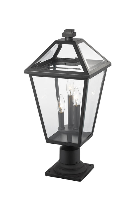 Z-Lite 579PHBR-533PM-BK Three Light Outdoor Pier Mounted Fixture, Black
