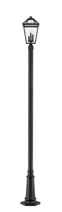 Z-Lite 579PHBR-557P-BK Three Light Outdoor Post Mount, Black