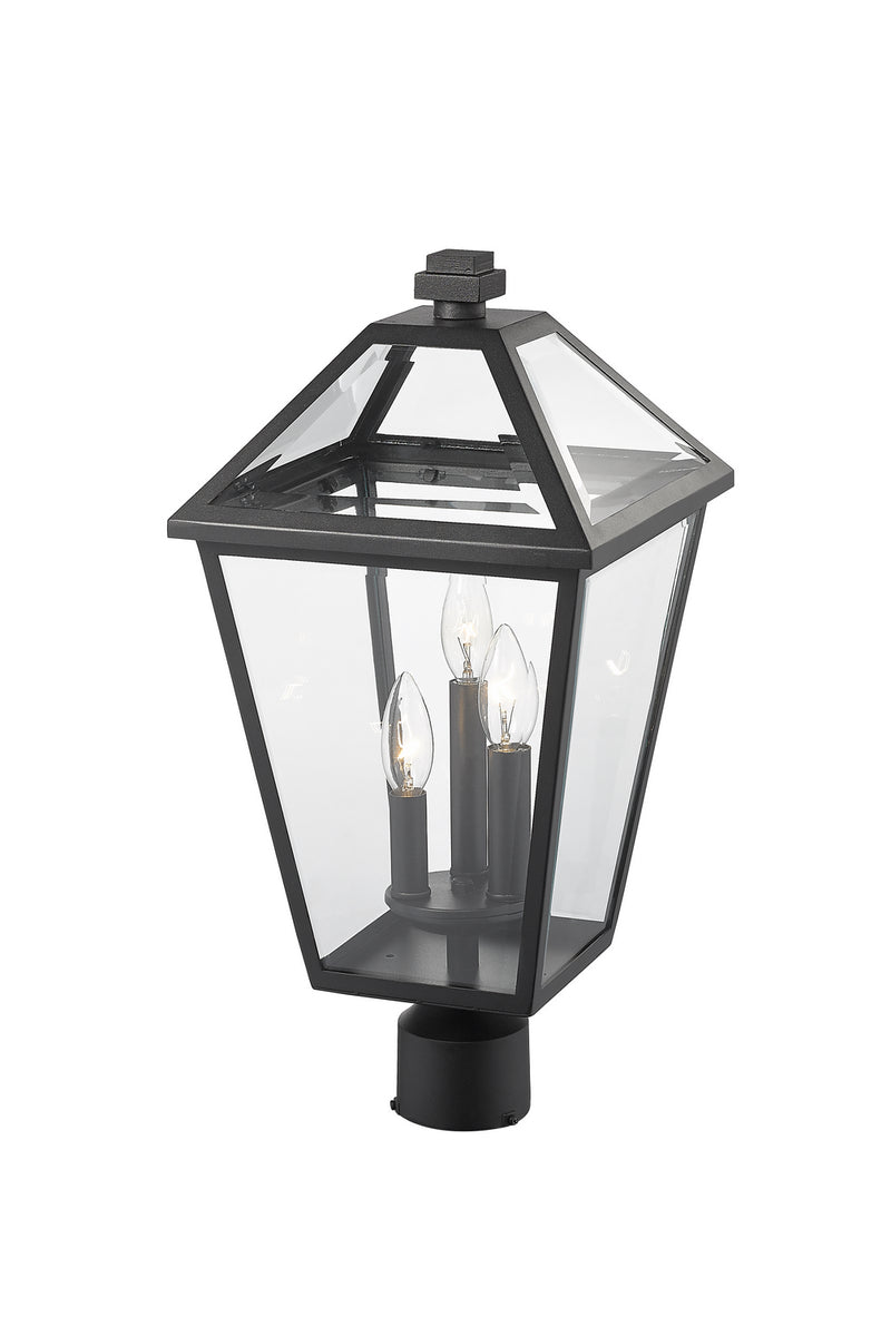 Z-Lite 579PHBR-BK Three Light Outdoor Post Mount Fixture, Black