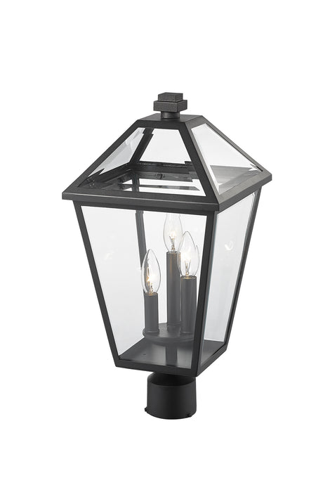 Z-Lite 579PHBR-BK Three Light Outdoor Post Mount Fixture, Black
