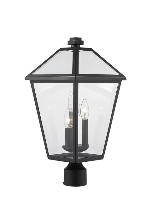 Z-Lite 579PHBR-BK Three Light Outdoor Post Mount Fixture, Black