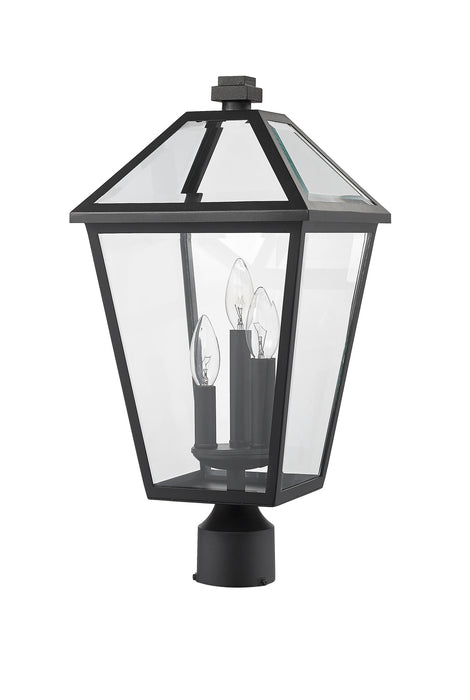 Z-Lite 579PHBR-BK Three Light Outdoor Post Mount Fixture, Black