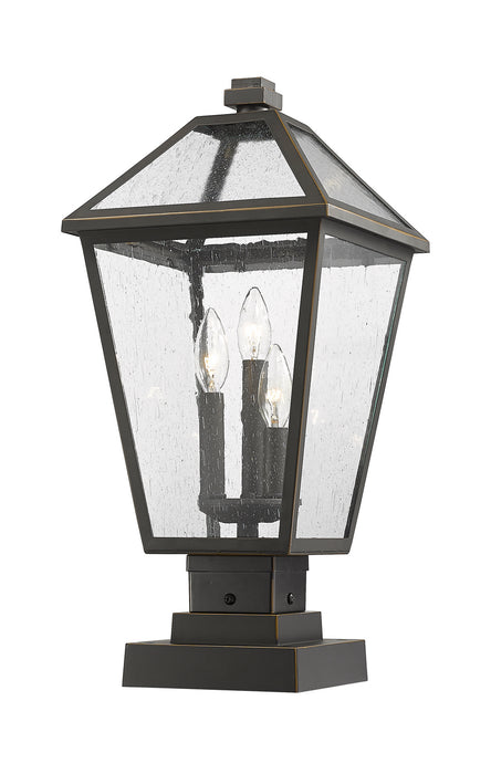 Z-Lite 579PHBS-SQPM-ORB Three Light Outdoor Pier Mounted Fixture, Oil Rubbed Bronze