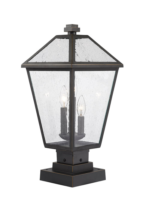 Z-Lite 579PHBS-SQPM-ORB Three Light Outdoor Pier Mounted Fixture, Oil Rubbed Bronze