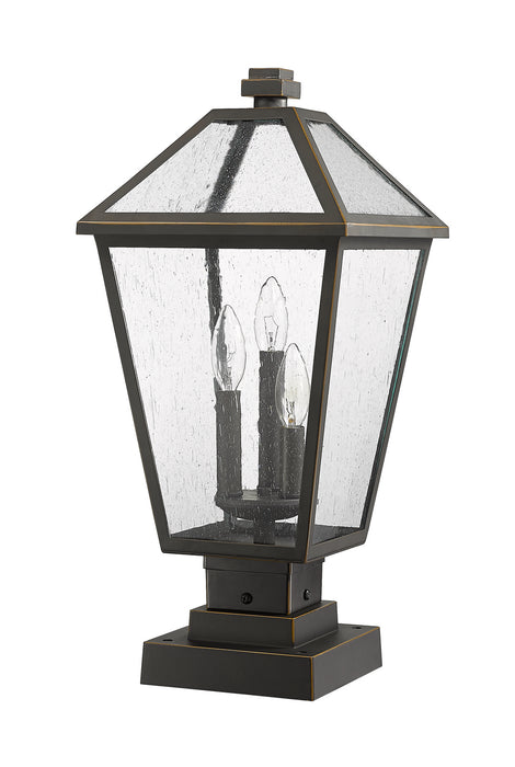 Z-Lite 579PHBS-SQPM-ORB Three Light Outdoor Pier Mounted Fixture, Oil Rubbed Bronze